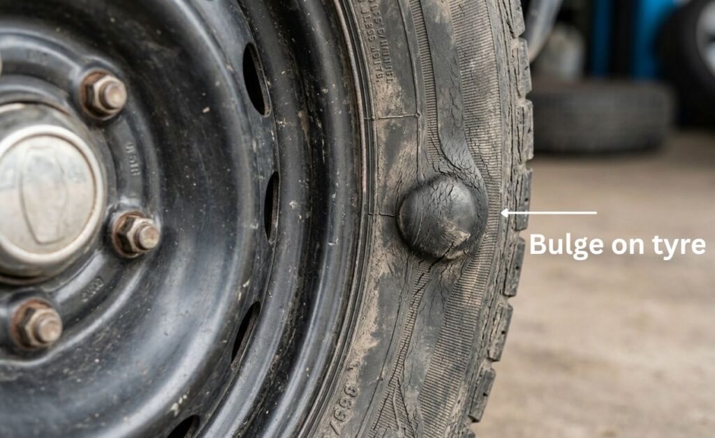 Bulge on tyre