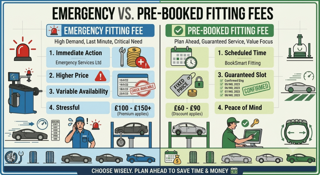 Emergency vs Pre Booking Fitting Fees
