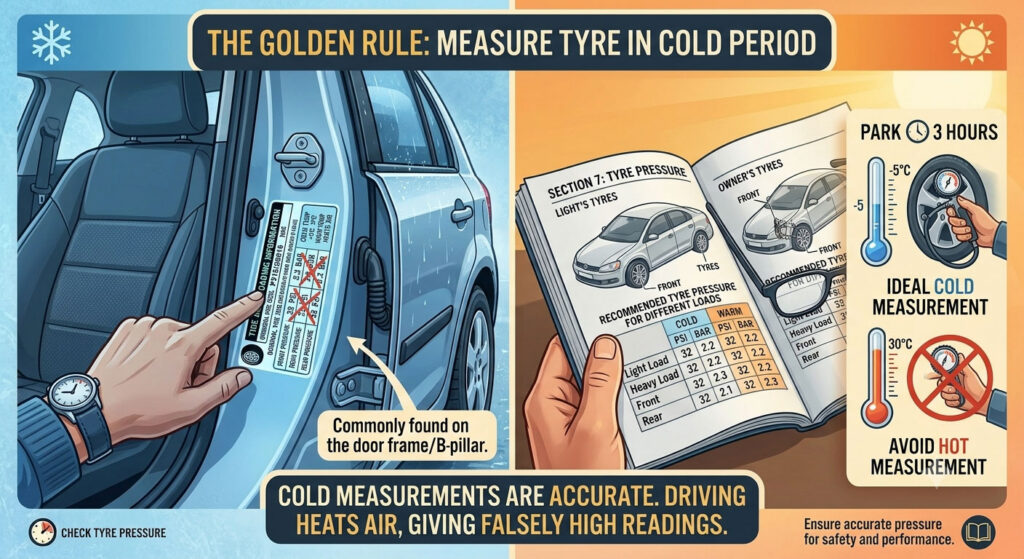 Measure Tyre in Cold Period