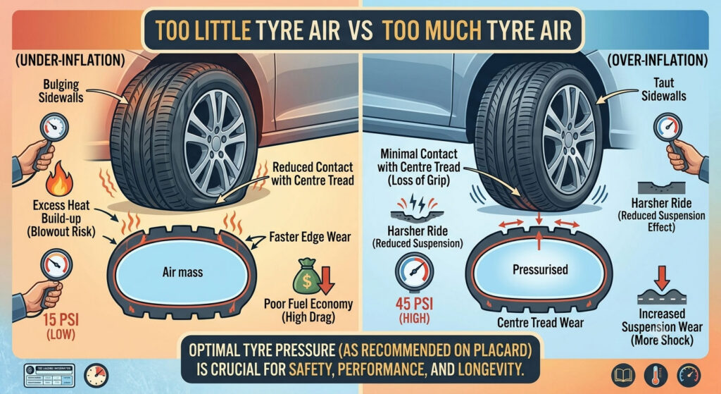 Too Little Tyre Air vs More Air