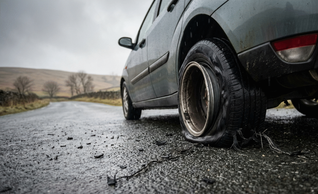 weak tyre grip on road