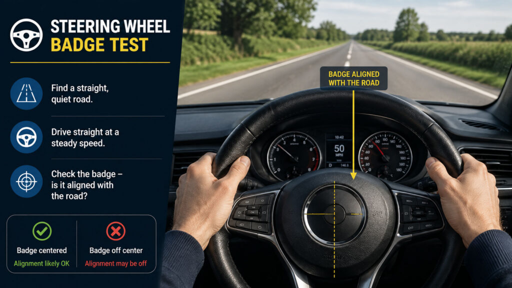 The steering wheel badge test