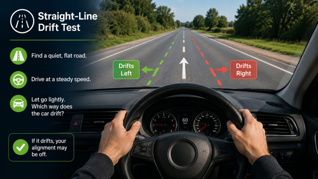 The straight line drift test