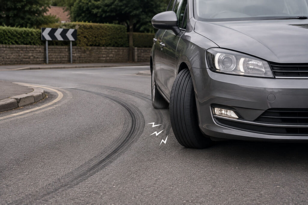 Tyres squeal on gentle, low speed corners