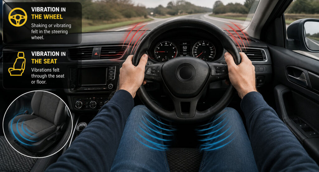 Vibration through the wheel or seat