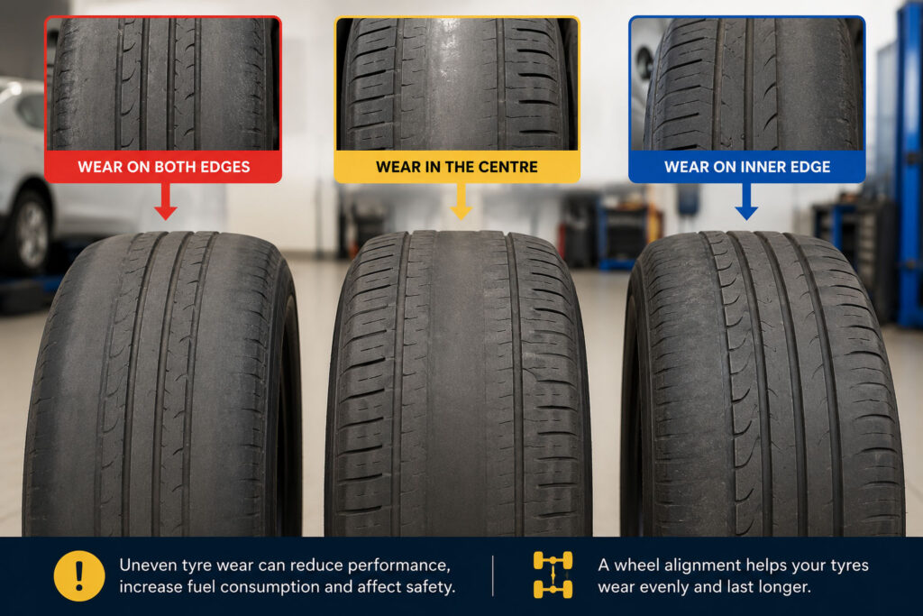 Your tyres are wearing unevenly