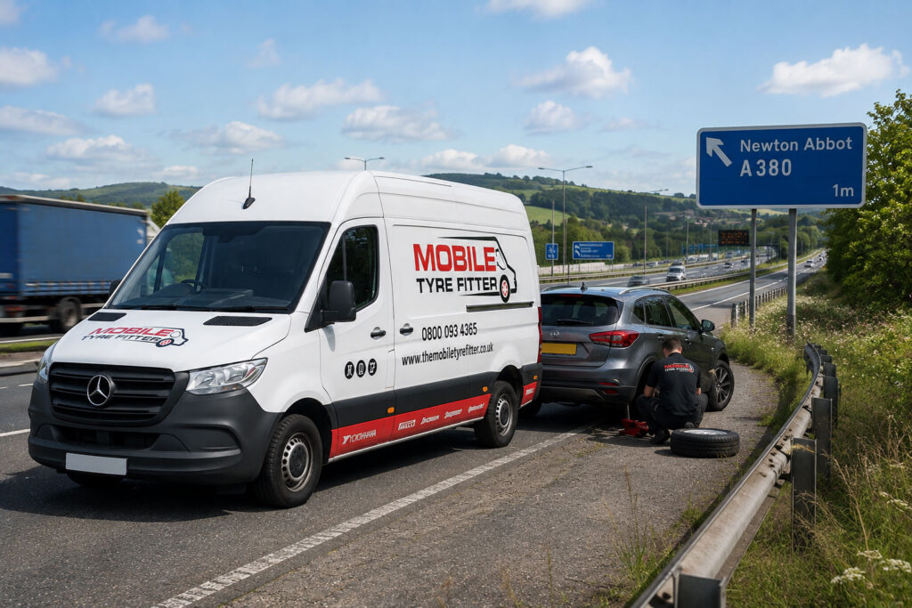 mobile tyre fitting at motorway