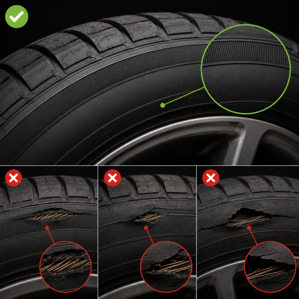 Reinforcing Layers Completely Covered by Rubber
